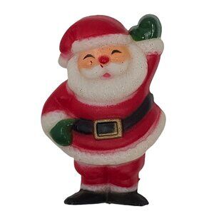 Vintage Santa Claus Christmas Plastic Brooch Pin Holiday Lapel Jewelry